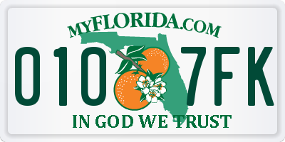FL license plate 0107FK