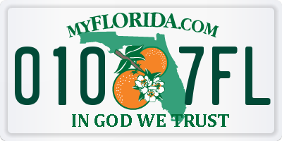 FL license plate 0107FL