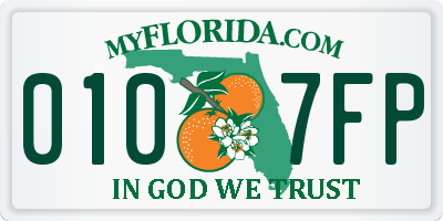 FL license plate 0107FP
