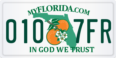 FL license plate 0107FR