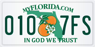 FL license plate 0107FS