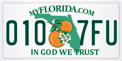 FL license plate 0107FU