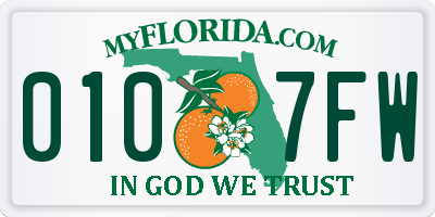 FL license plate 0107FW