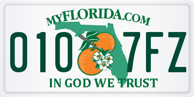 FL license plate 0107FZ
