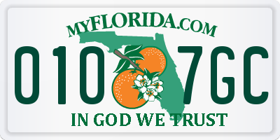FL license plate 0107GC