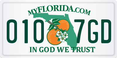 FL license plate 0107GD