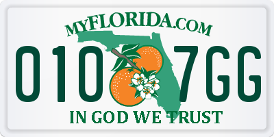 FL license plate 0107GG