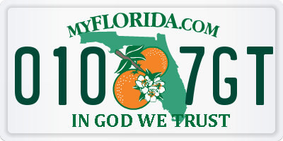 FL license plate 0107GT