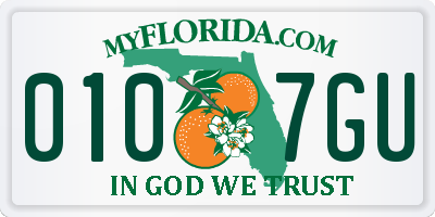 FL license plate 0107GU