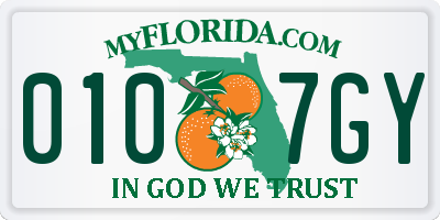 FL license plate 0107GY