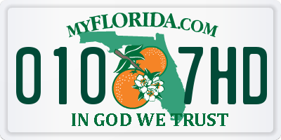 FL license plate 0107HD