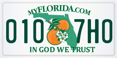 FL license plate 0107HO