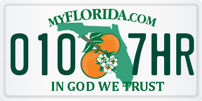 FL license plate 0107HR