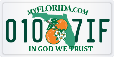 FL license plate 0107IF