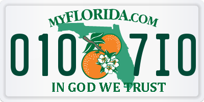 FL license plate 0107IO