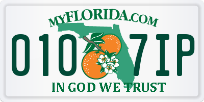 FL license plate 0107IP