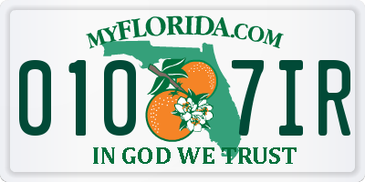 FL license plate 0107IR