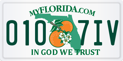 FL license plate 0107IV