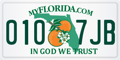 FL license plate 0107JB