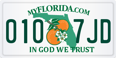 FL license plate 0107JD