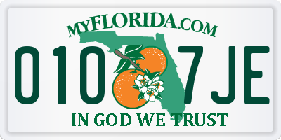 FL license plate 0107JE