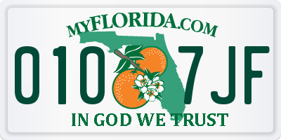 FL license plate 0107JF