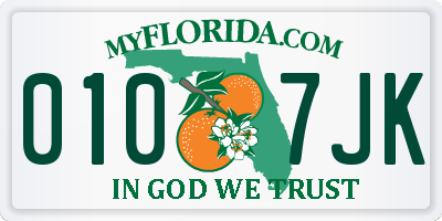 FL license plate 0107JK