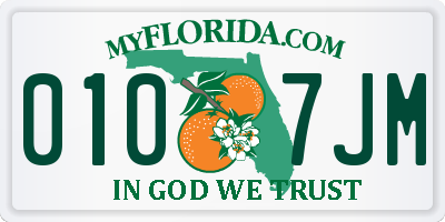 FL license plate 0107JM