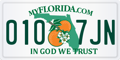 FL license plate 0107JN