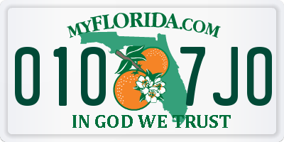 FL license plate 0107JO
