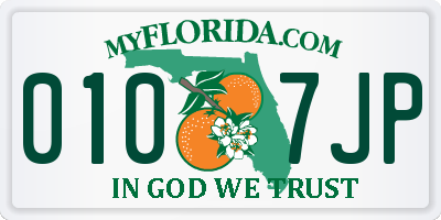 FL license plate 0107JP