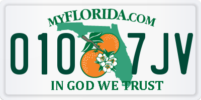 FL license plate 0107JV