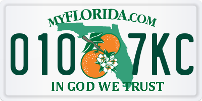 FL license plate 0107KC