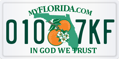 FL license plate 0107KF