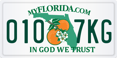 FL license plate 0107KG