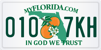 FL license plate 0107KH