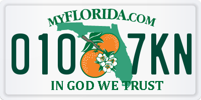 FL license plate 0107KN