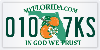 FL license plate 0107KS