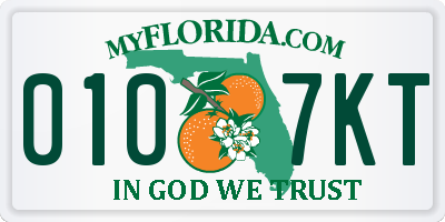 FL license plate 0107KT