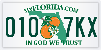 FL license plate 0107KX