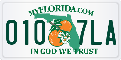 FL license plate 0107LA