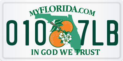 FL license plate 0107LB