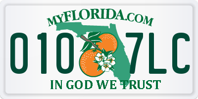 FL license plate 0107LC