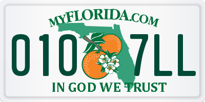FL license plate 0107LL