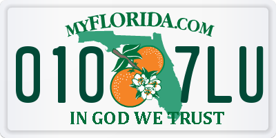 FL license plate 0107LU