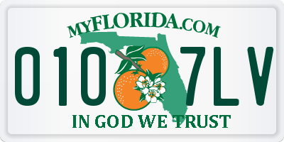 FL license plate 0107LV