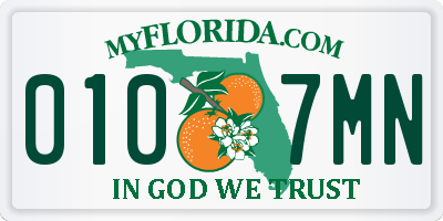 FL license plate 0107MN