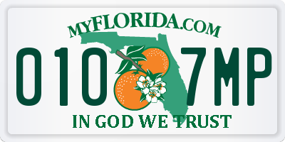 FL license plate 0107MP