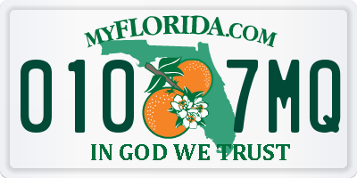 FL license plate 0107MQ