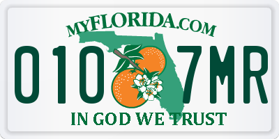 FL license plate 0107MR